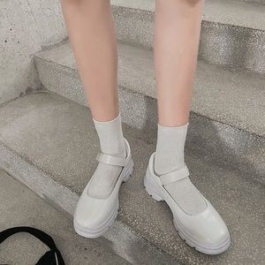 White Mary Jane shoes platform